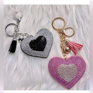 Black Diamond Hearts Keychain